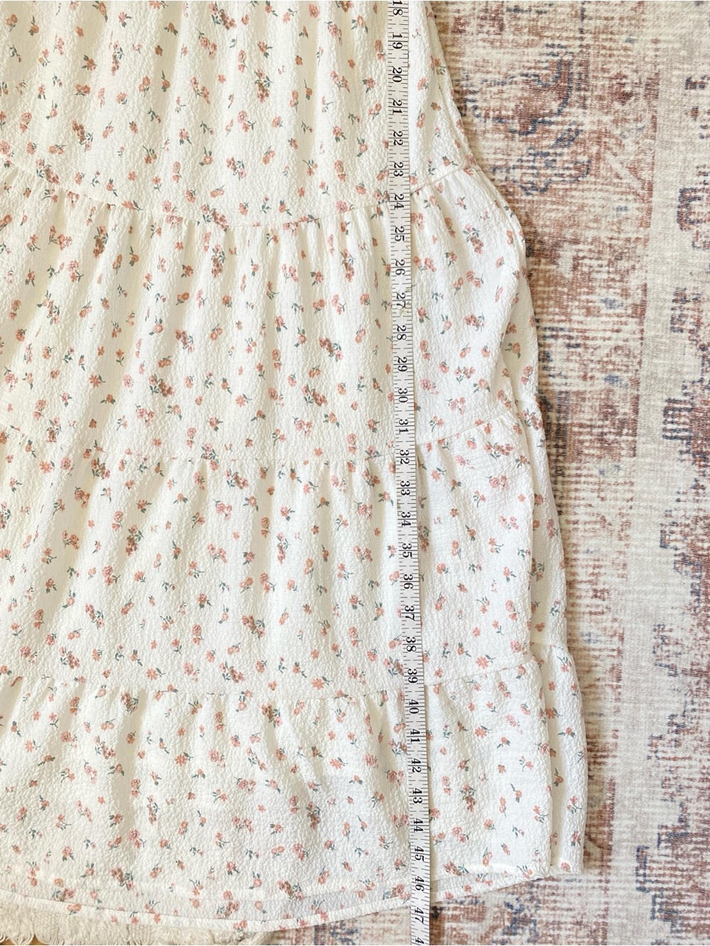 NWT Ardene White Floral Puff Sleeve Smocked Midi Dress Cottagecore Size M - Picture 15 of 15